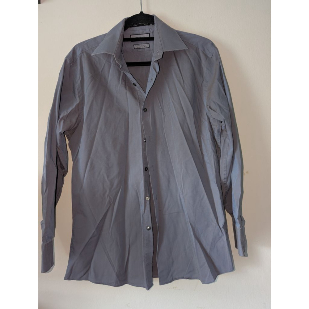 Men's Claiborne Gray Wrinkle Free Dress Shirt Neck 15.5 Medium